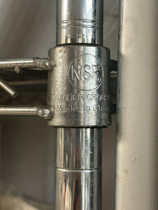 Thunder Group chrome wire shelving, 47.5"x18", outstanding condition. Features NSF marking, quality construction, made in China.