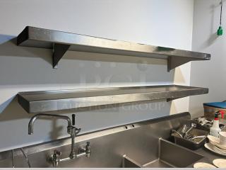 GSW WS-W1260 stainless steel wall shelf, 12"x60", great condition, includes mounting brackets. Quality craftsmanship.
