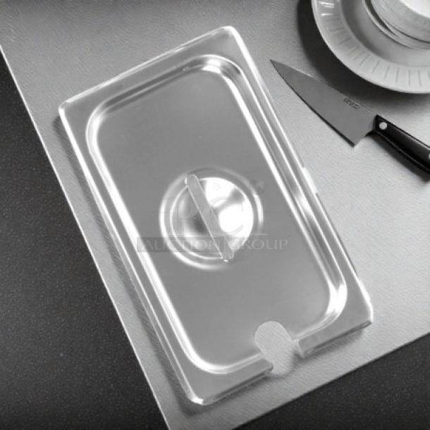 Thunder Group STPA5130CS stainless steel 1/3 size slotted steam table pan cover, great condition, durable and functional.