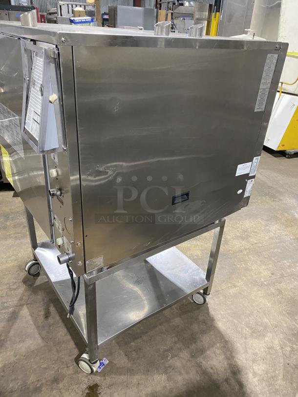 Alto-Shaam CTP7-20G commercial convection oven, stainless steel, natural gas, on equipment stand, model CTP720G, 120V 1 Phase.