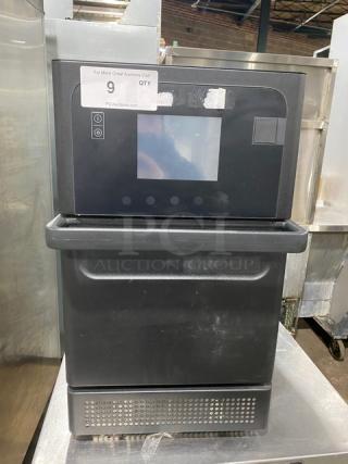 MerryChef Eikon E2S black electric commercial rapid cook oven, countertop model, touchscreen, 208/240V, 1 phase, SN 2401213091131.