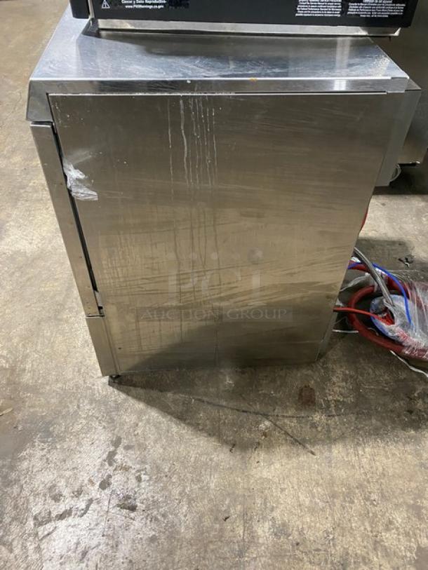 Hobart Advansys LXe Series commercial stainless steel undercounter dishwasher, Model LXER, some surface wear visible.