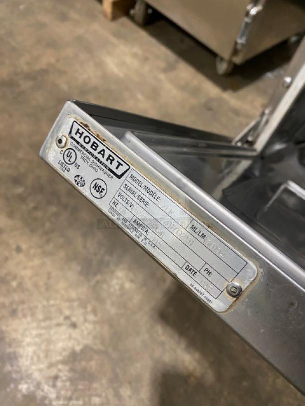 Hobart Advansys LXe Series stainless steel dishwasher, model LXER, serial number 231170291, 120/208V, 1 Phase.