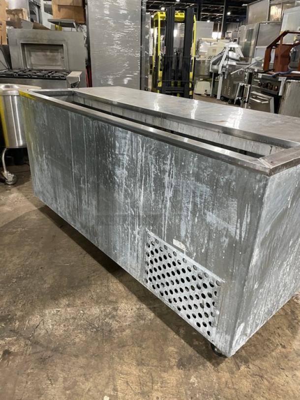 Leader Commercial 2-1/2 Door Refrigerated Prep Table, stainless steel, poly coated rack, on casters, 115V 1 Phase.