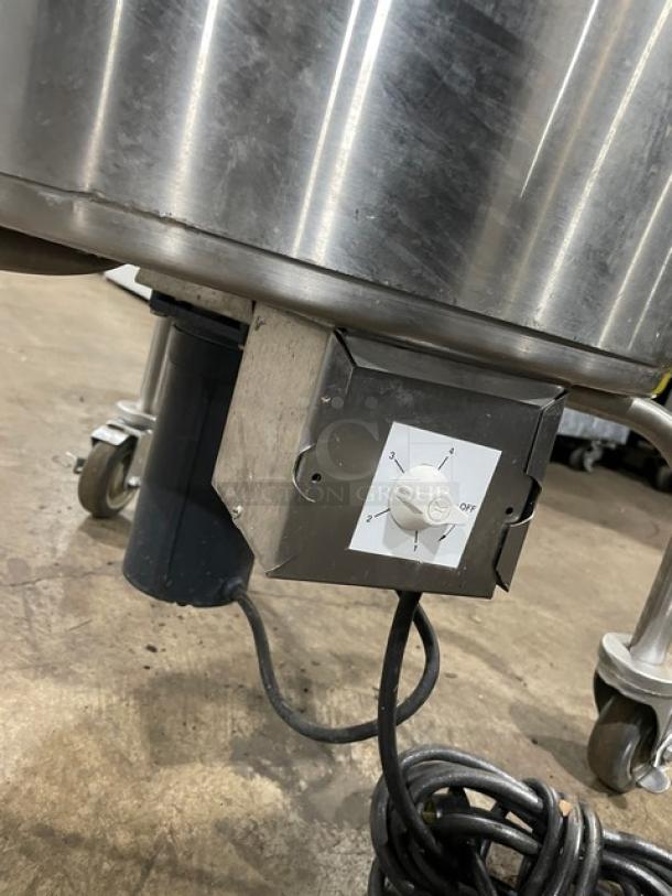 Delfield Salad Ace Series commercial stainless steel 20-gal salad/vegetable dryer, model SALD1, on casters, with control dial.