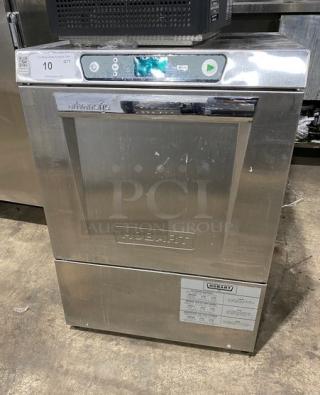 Hobart Advansys LXe Series stainless steel undercounter dishwasher, model LXER, 120/208V, high-temperature, electric-powered, used condition.