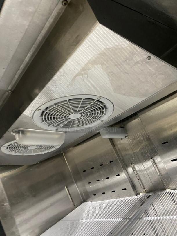 Atosa MBF8002GR commercial stainless steel 2-door freezer interior view. Features poly coated wire rack, Energy Star certified.