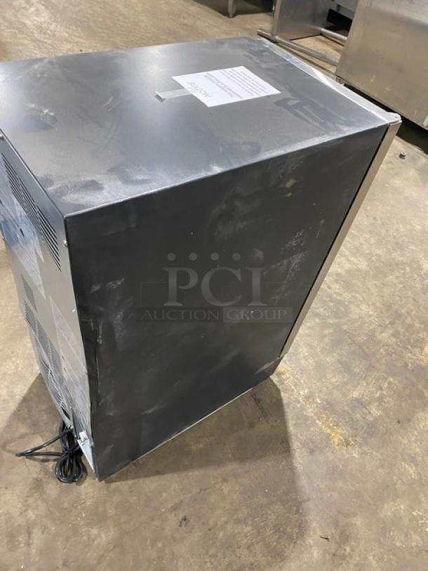 Maxx Ice MIM50 commercial ice maker/bin combo in stainless steel. New scratch-n-dent condition. Energy Star certified. Model shown with visible scratches.