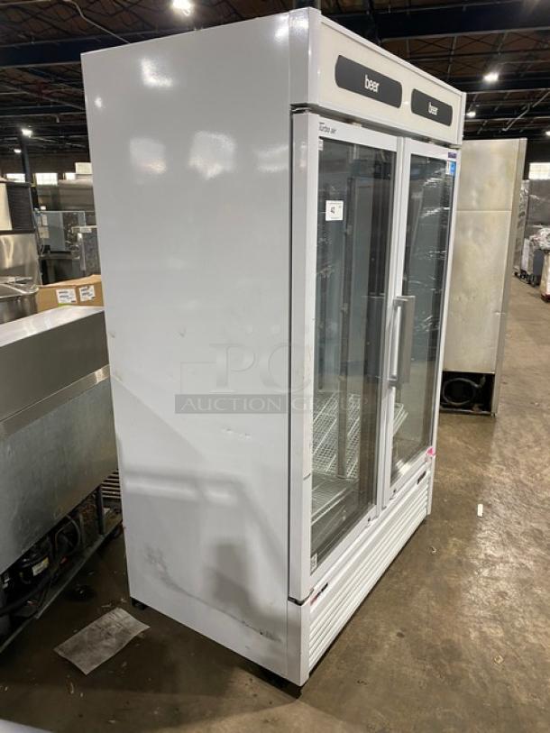 Turbo Air TGM47SDW Commercial White Glass Door Merchandiser Refrigerator, Energy Star, Poly Coated Rack, Model SN: RS47WBY564.
