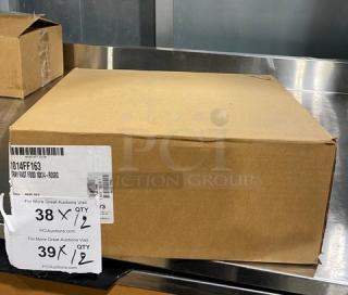 New Cambro Commercial Rose Red 10"x14" Fast Food Tray, Model 1014FF163, in sealed box. Box label visible.