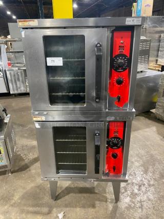 Vulcan Commercial Stainless Steel Gas Powered Double Stacked Convection Oven! With Wired Oven Rack! On Legs! 2X Your Bid Makes One Unit! - Item #1226477