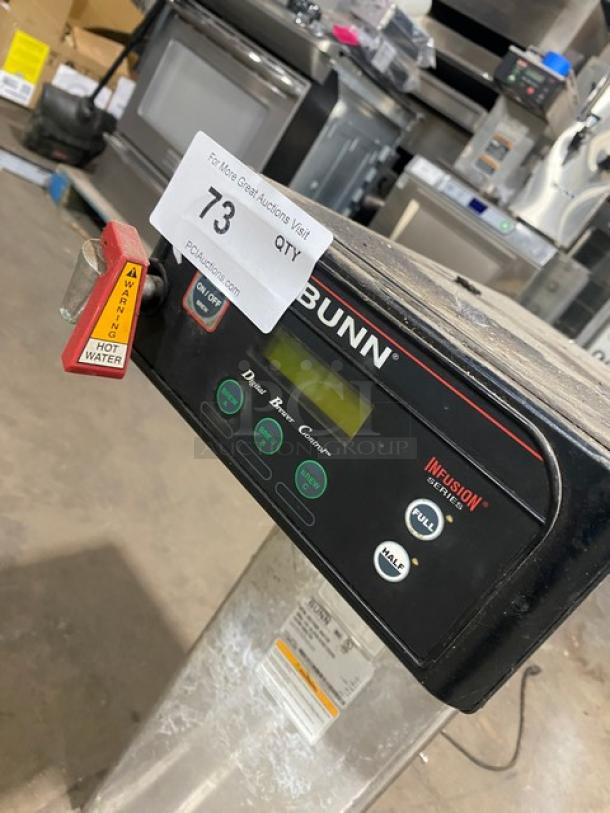 Bunn ITCB-DV Infusion Series Tea/Coffee Brewer with hot water dispenser, digital controls; stainless steel, model ITCB091483.