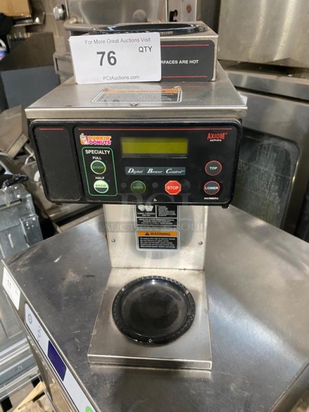 Bunn Axiom Series Commercial Coffee Brewer, stainless steel, digital controls, upper/lower warming plates, Model AXIOM-35-2.