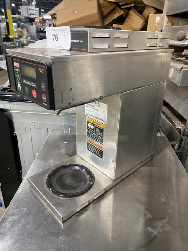 Bunn Axiom Series AXIOM-35-2 commercial coffee brewer with digital controls, stainless steel, upper & lower warming plate.