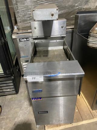 Pitco Solstice Series Commercial Stainless Steel SELV Fryer-Match Style Bread & Batter Cabinet! With BNB Dump Station & Overhead Heat Lamp! Model: SELVBNB SN: F19FD039673! On Legs! - Item #1226485
