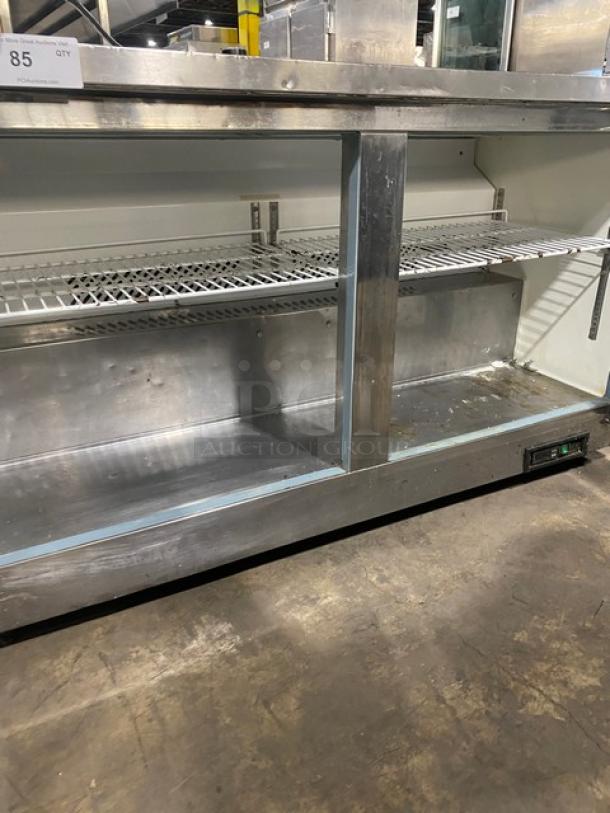 Maxx Cold X-Series 2 Door 60" Worktop Freezer, Model MXCF60U, stainless steel, poly-coated wired rack, 115V, 1 phase.