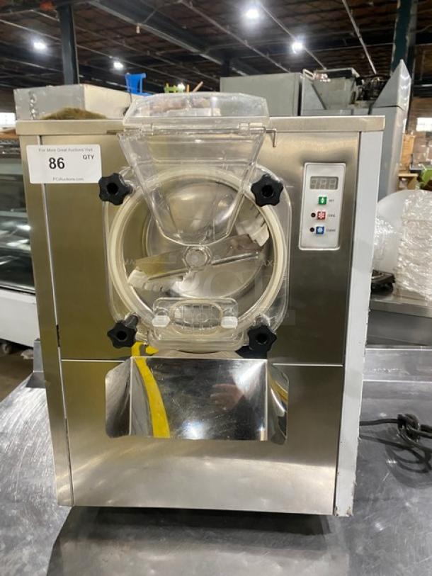 Cooler Depot BQL112Y commercial ice cream batch freezer. Stainless steel, electric-powered. Model BQL-112Y, SN: UC0126, 110V.