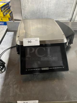 Hobart HT-Series Commercial Black Electric Powered Countertop Price Computing Scale/Printer Combo! With Stainless Steel Worktop! With Operator & Customer Display Screen! Model: HTi-7LH4 SN: 45-1221-558! 120/208-240V! - Item #1226551