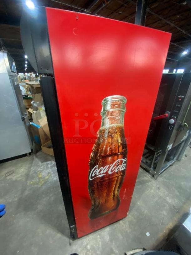 True Coca-Cola style black double glass door merchandiser refrigerator, model GDM-35EM, Energy Star certified, 115V.
