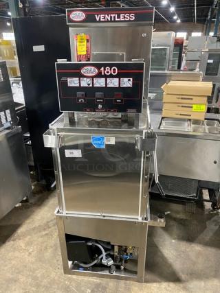 CMA Commercial Stainless Steel Electric Powered Free-Standing Single Rack High-Temperature Ventless Door-Type Dishwasher! Energy Star Certified! Model: 180-VL SN: 297881! 208-240V 3 Phase! With Legs! - Item #1226556