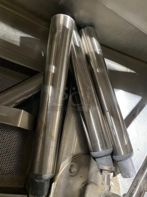 Stainless steel legs for CMA 180-VL commercial dishwasher, showing durable construction and energy efficiency details.