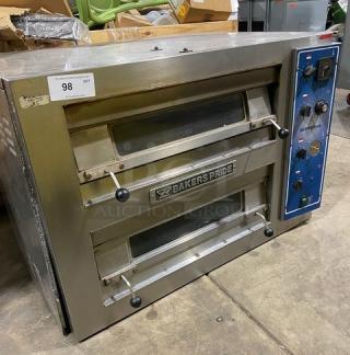 Bakers Pride SuperDeck Series Commercial Stainless Steel Electric Powered Double Deck Countertop Pizza Oven! Model: EP-2-2828 SN: 5800719040001! 208V 3 Phase! - Item #1226559