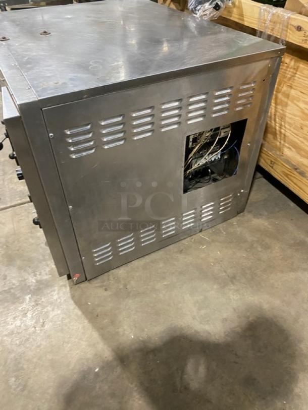 Bakers Pride SuperDeck Series EP22828 electric pizza oven in stainless steel, featuring double deck, 208V 3 Phase.