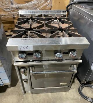 Jade Range Bistro Series Commercial Stainless Steel Natural Gas Powered 4 Burner Range/Oven Combo! With Wired Oven Rack! On Legs! - Item #1227831