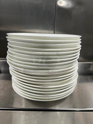 NEW Fortessa commercial white round plates, set of 12, in mint condition, ideal for restaurants or events.