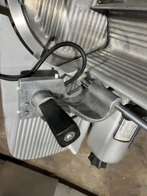 Hobart Model 1712 deli meat slicer, electric, heavy-duty, countertop design. Serial: 1929005, 115V, 1 Phase.