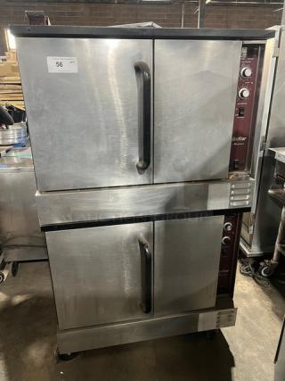 Southbend SilverStar Series Commercial Stainless Steel Gas Powered Double Stacked Convection Oven! With Wired Oven Rack! On Casters! 2X Your Bid Makes One Unit! - Item #1227824