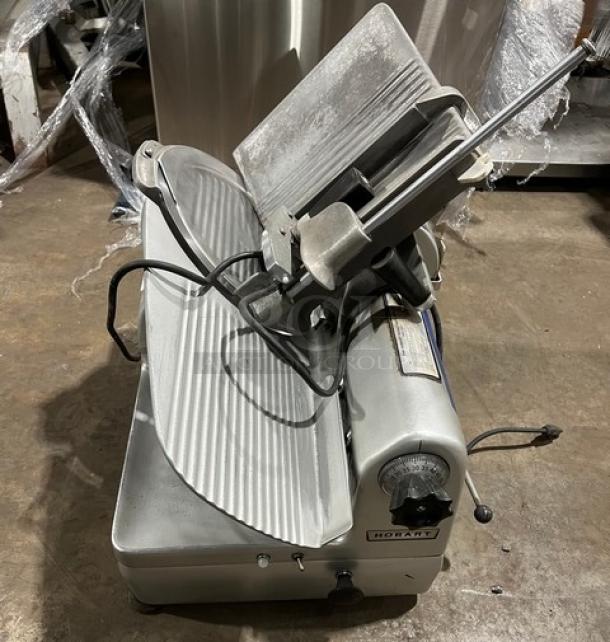Hobart Model 1712 commercial deli meat slicer, electric-powered, heavy-duty countertop, SN: 1929005, 115V, 1 phase, used condition.