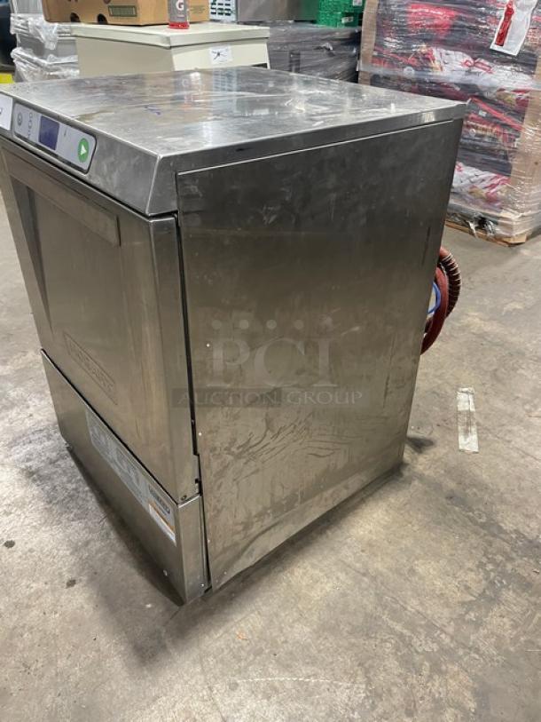 Hobart LXEH commercial stainless steel dishwasher, new body style, electric, undercounter, high-temp, model LXEH, serial 23-1149-570.