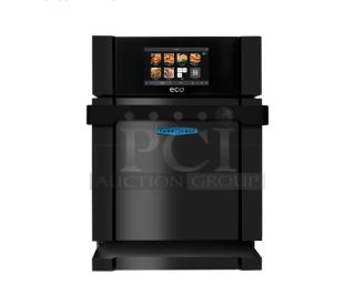 TurboChef Eco ST Series black electric countertop ventless rapid cook oven, Model ECO-9500-805, with digital display.