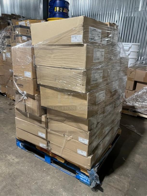 Mixed pallet of Steelite International Rona Series glassware, brand new, includes tumblers and wine glasses, 44X your bid.