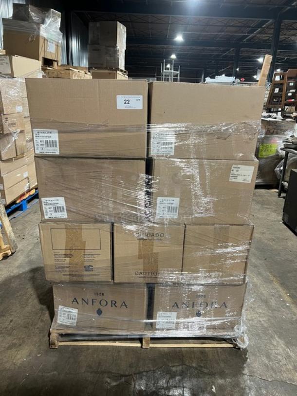 Pallet of Steelite International Anfora Collection Matte Black 18-1/2 Oz. Noodle Bowls, Model A911-P217, 24 per case, new.