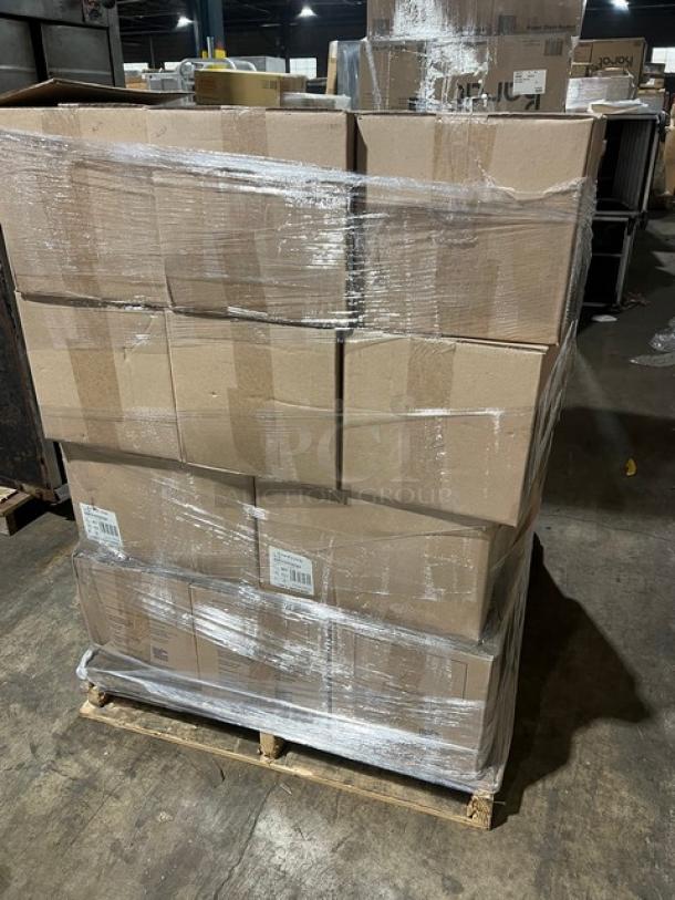 Full pallet of Steelite International Anfora Collection matte black 18-1/2 oz. round noodle bowls, Model A911-P217, 24 per case, brand new.