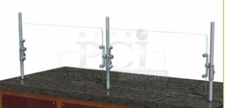 BRAND NEW BSI ZGuard Series sneeze guard, Model ZG9500-4, 27" height, tempered glass, commercial use, dual panels.