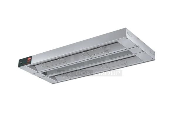 Brand new Hatco Glo-Ray GRA-60D aluminum dual infrared warmer, 60", 120V, electric, with control panel.