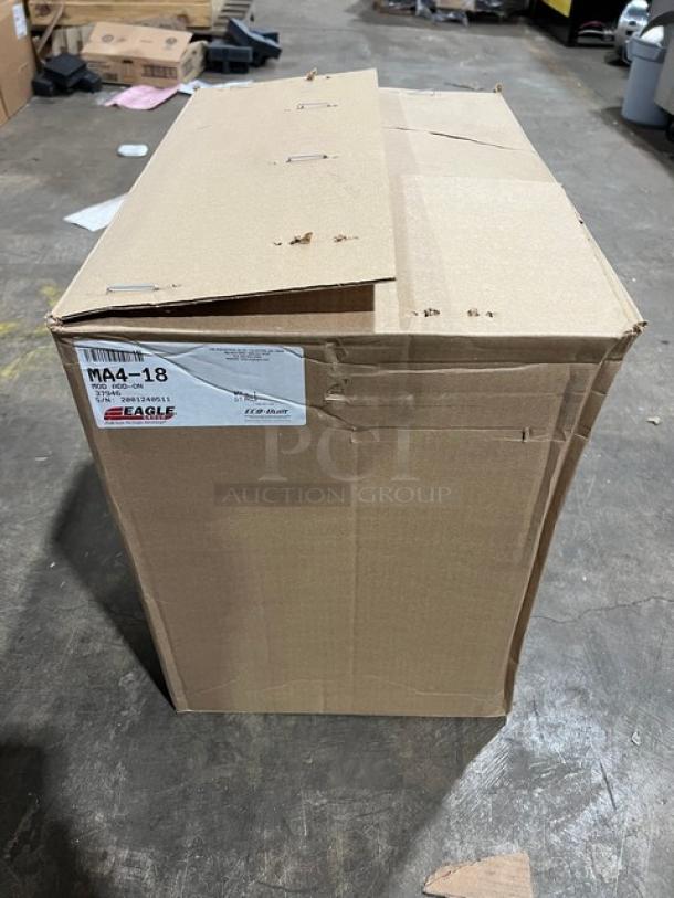 Brand new Eagle Group 1800 Series stainless steel blender station, model MA418, in original packaging.