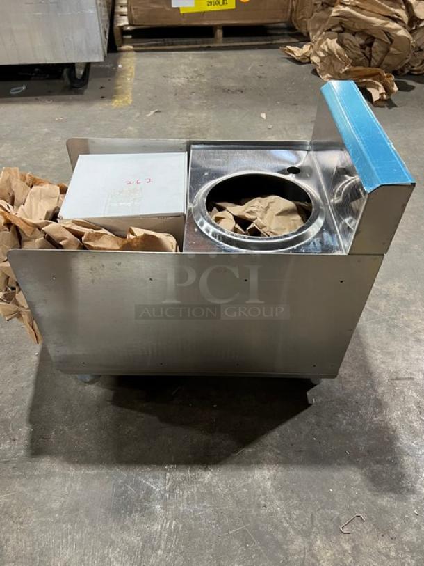 Brand new Eagle Group 1800 Series stainless steel underbar blender station, Model MA418, with liquid waste feature.