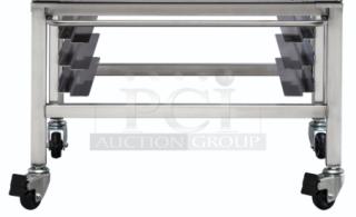 Brand new Moffat Turbofan DSK22/23 stack kit in stainless steel, model DSK2223, SN: 2295762, with caster wheels.