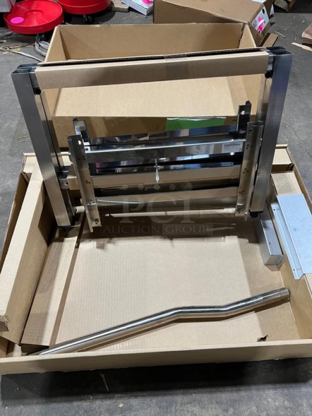 Brand new Moffat Turbofan Series E22/E23 double stacking kit, model DSK2223, stainless steel, in original packaging.