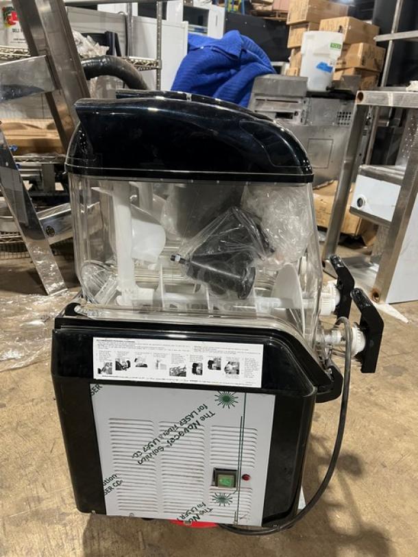 Vollrath Stoelting Series dual 3.2 gal. Icee slush dispenser, model CBE127, with clear hoppers, 115V, Scratch-N-Dent condition.