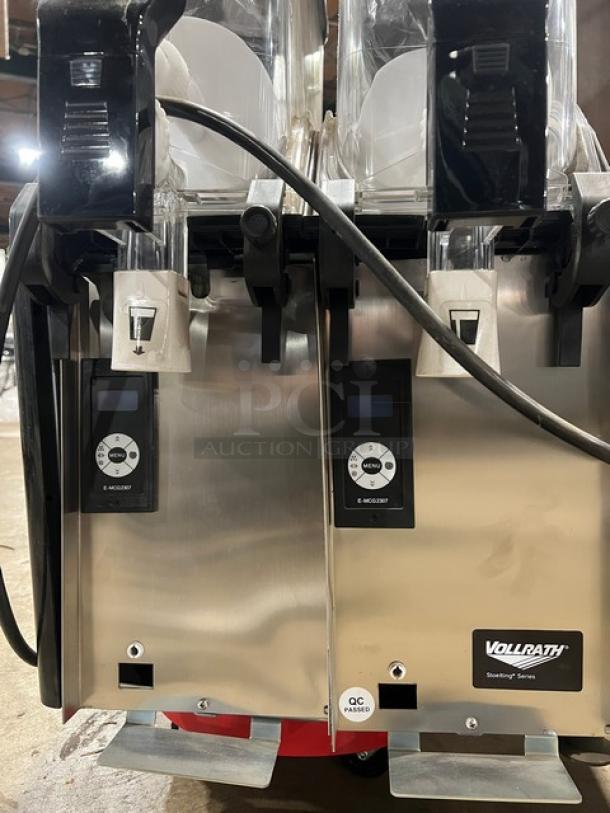Vollrath Stoelting CBE127 countertop dual 3.2 gal. slush dispenser, new scratch-n-dent, clear polycarbonate hoppers, 115V.