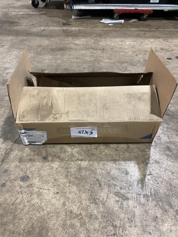 Vollrath 9-3/8" fry pan in open box, new, SteelCoat-x3 non-stick, black silicone grip, model 5923938, commercial grade.