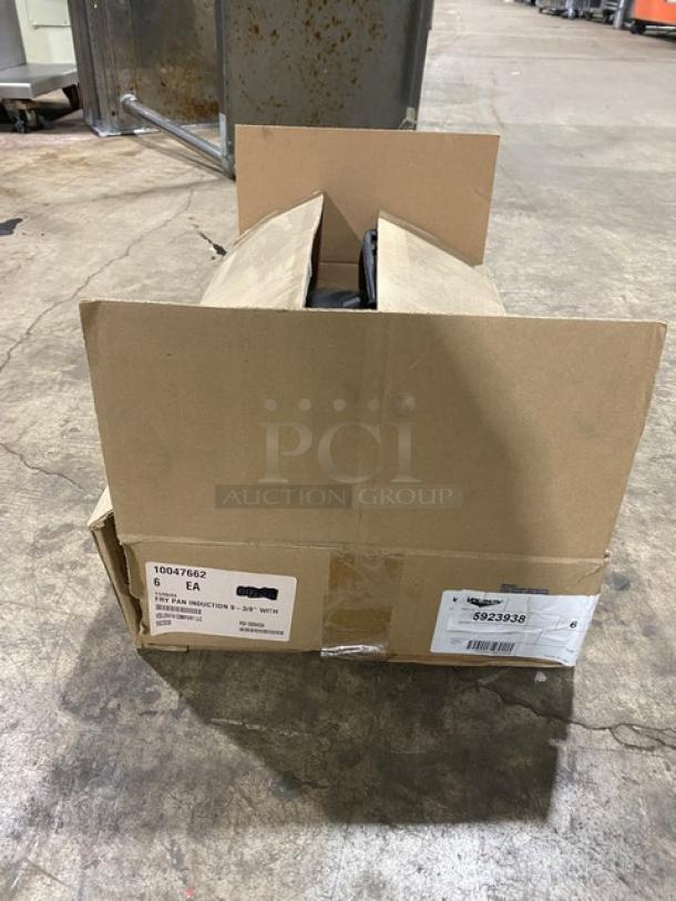 Vollrath Commercial 9-3/8" Fry Pan Model 5923938, new in box, with SteelCoat-x3 non-stick, black silicone grip.