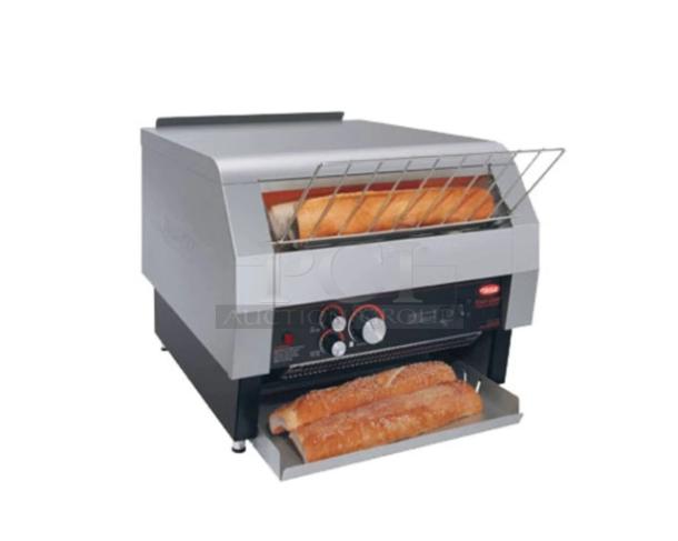 BRAND NEW Hatco Toast Qwik TQ-1800H conveyor toaster, stainless steel, 1,800 slices/hour, 3" opening, 208V, on legs.