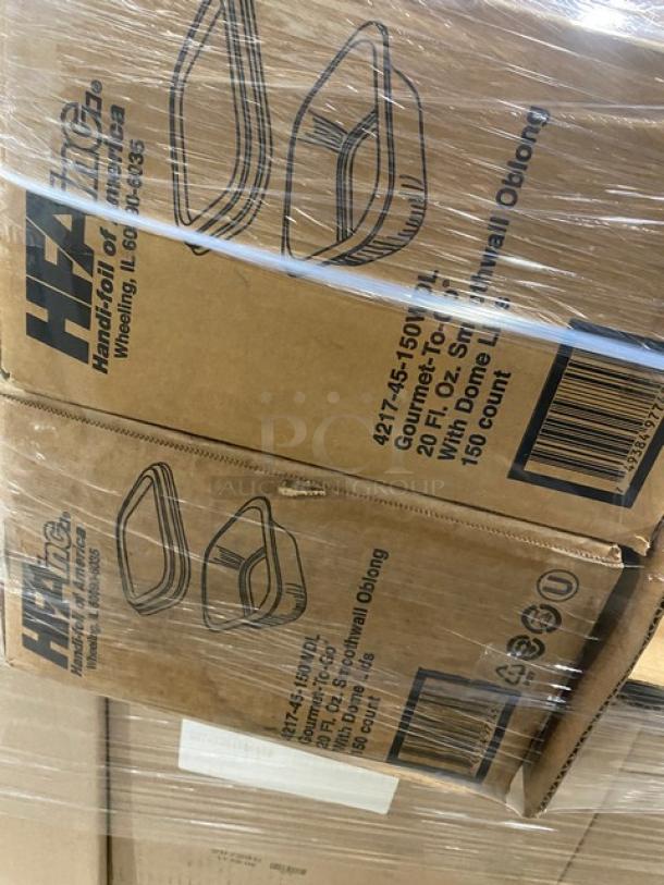 Mixed pallet with Handi-Foil Model 4202-70-150 containers, Cambro tongs, HFA containers with lids, and more. Brand new.