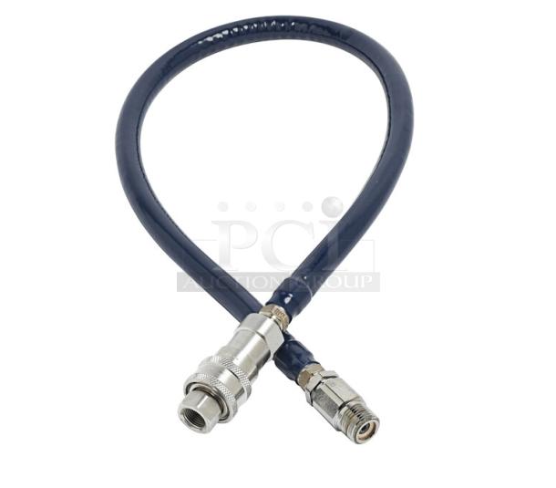 BRAND NEW T&S Safe-T-Link Series 1/2"x48" water appliance hose, model HW-2C-48, with male fittings.